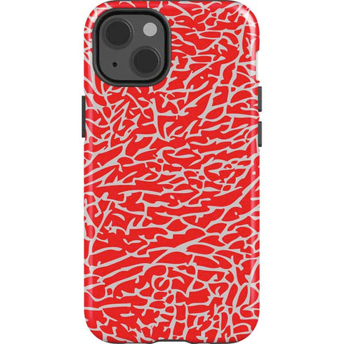 Elephant Print Red iPhone 15 Impact Case