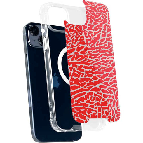 Elephant Print Red iPhone 15 Plus MagSafe Case