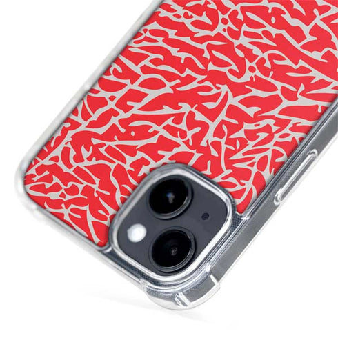 Elephant Print Red iPhone 14 Plus MagSafe Case