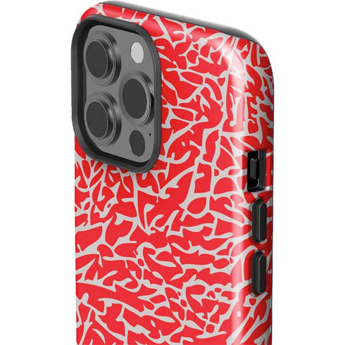 Elephant Print Red iPhone 15 Pro Max Impact Case