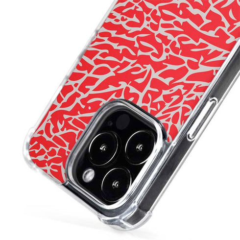 Elephant Print Red iPhone 14 Pro Max MagSafe Case