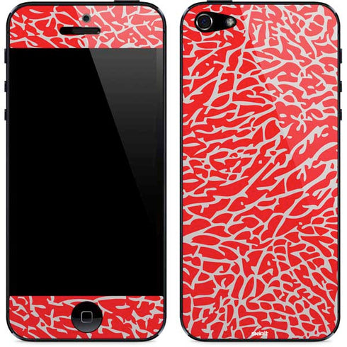 Elephant Print Red iPhone 5/5s/5SE Skin