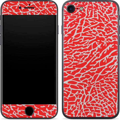 Elephant Print Red iPhone 8 Skin