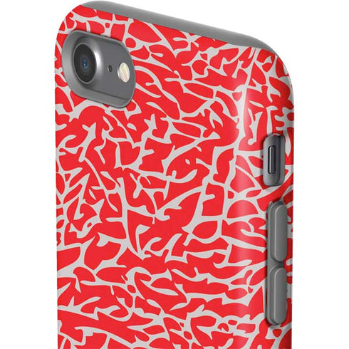 Elephant Print Red iPhone SE (2nd & 3rd Gen) Pro Case