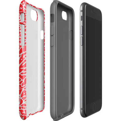 Elephant Print Red iPhone SE (2nd & 3rd Gen) Pro Case
