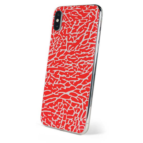 Elephant Print Red iPhone X Skin
