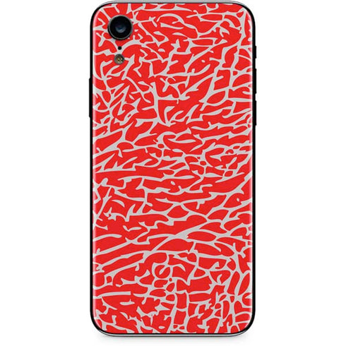 Elephant Print Red iPhone XR Skin