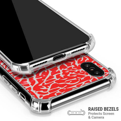 Elephant Print Red iPhone XS Max Clear Case