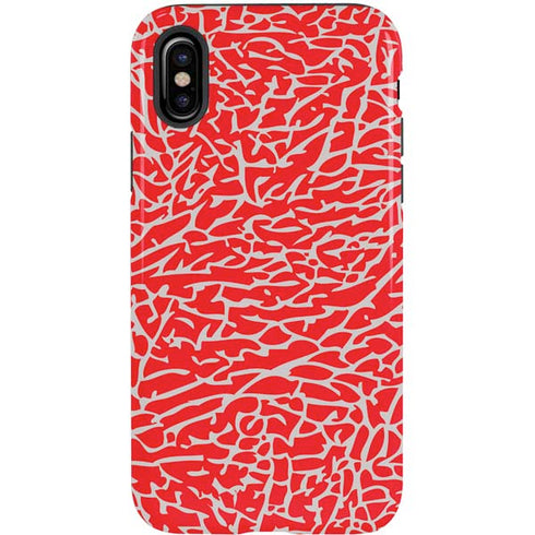 Elephant Print Red iPhone XS Pro Case