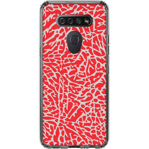 Elephant Print Red LG K51/Q51 Clear Case