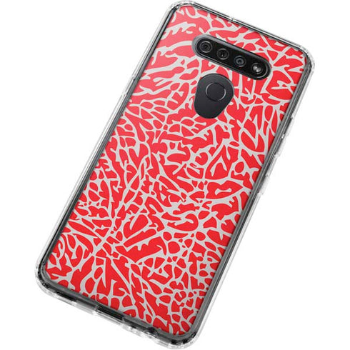 Elephant Print Red LG K51/Q51 Clear Case