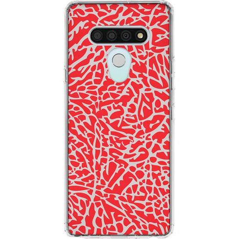 Elephant Print Red LG Stylo 6 Clear Case