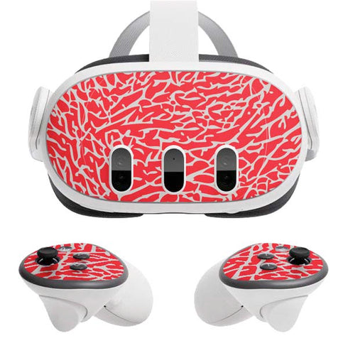 Elephant Print Red Meta Quest 3 Skin