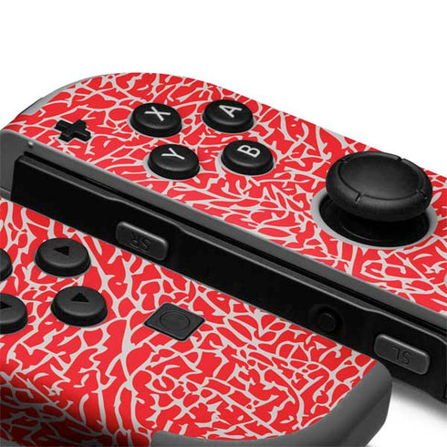 Elephant Print Red Nintendo Joy-Con (L/R) Controller Skin