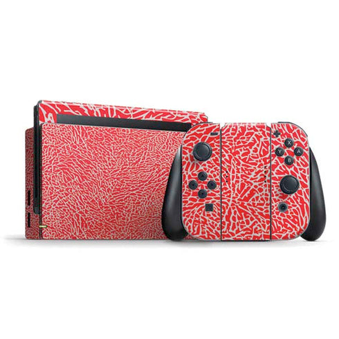 Elephant Print Red Nintendo Switch Bundle Skin
