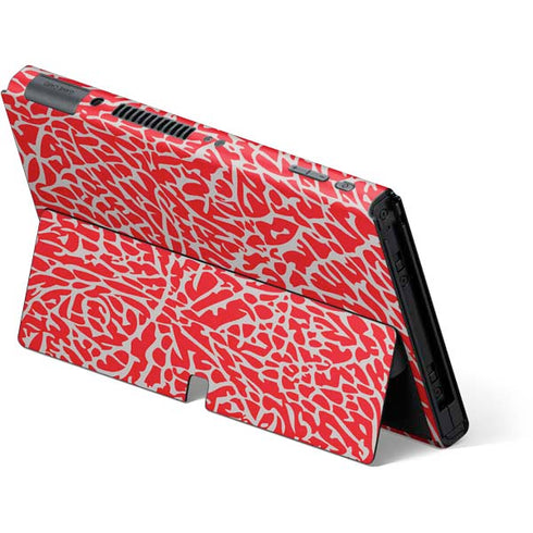 Elephant Print Red Nintendo Switch OLED (2021) Skin