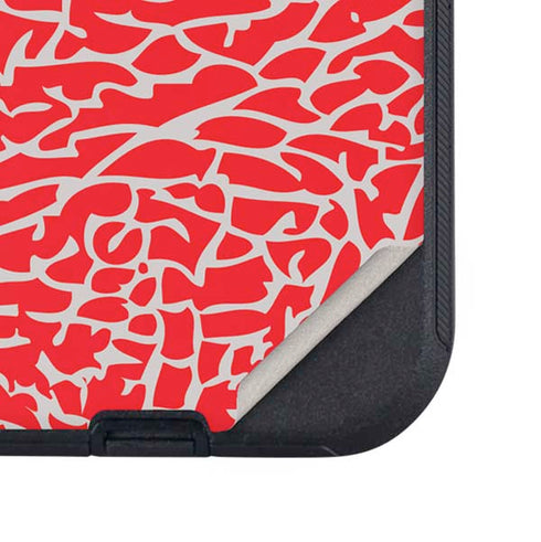Elephant Print Red Otterbox Defender iPhone Skin