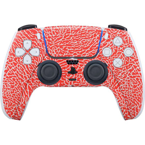 Elephant Print Red PS5 Controller Skin