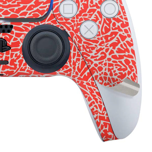 Elephant Print Red PS5 Controller Skin