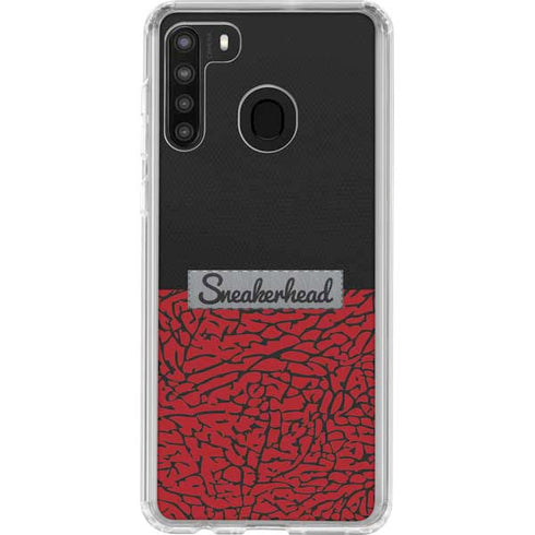 Elephant Print Red Sneakerhead Galaxy A21 Clear Case