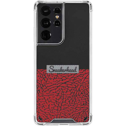 Elephant Print Red Sneakerhead Galaxy S21 Ultra 5G Clear Case