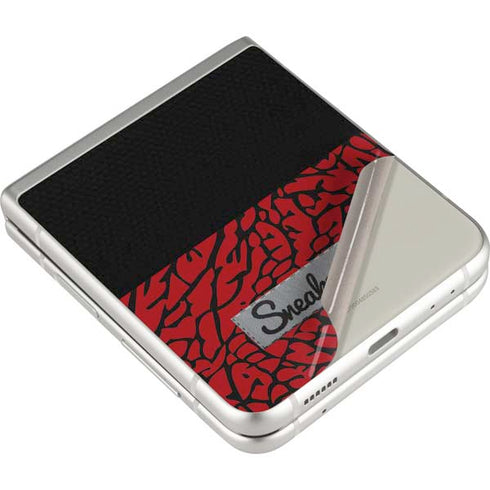 Elephant Print Red Sneakerhead Galaxy Z Flip3 5G Skin
