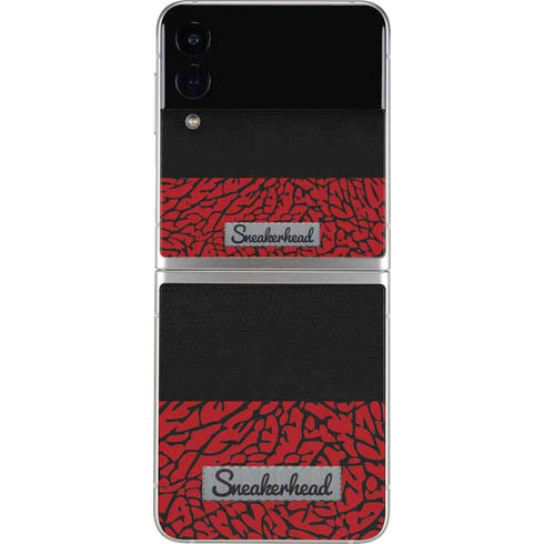 Elephant Print Red Sneakerhead Galaxy Z Flip4 5G Skin
