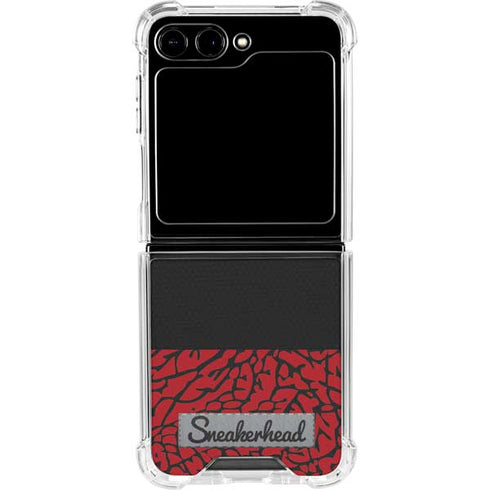 Elephant Print Red Sneakerhead Galaxy Z Flip5 5G Clear Case