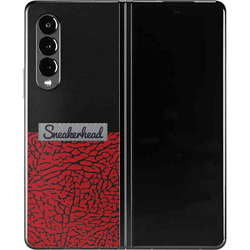 Elephant Print Red Sneakerhead Galaxy Z Fold3 5G Skin