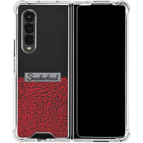 Elephant Print Red Sneakerhead Galaxy Z Fold4 5G Clear Case