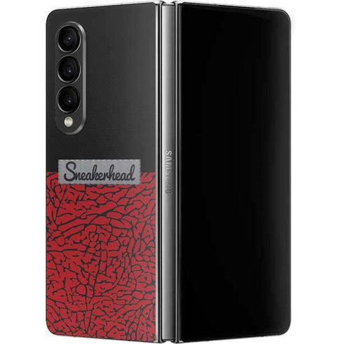 Elephant Print Red Sneakerhead Galaxy Z Fold4 5G Skin