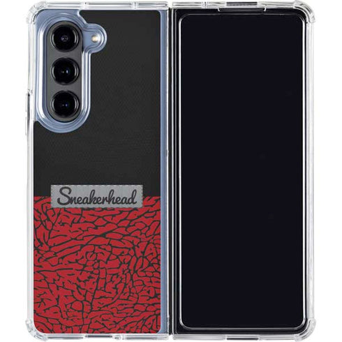 Elephant Print Red Sneakerhead Galaxy Z Fold5 5G Clear Case