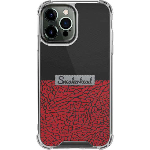 Elephant Print Red Sneakerhead iPhone 14 Pro Max Clear Case