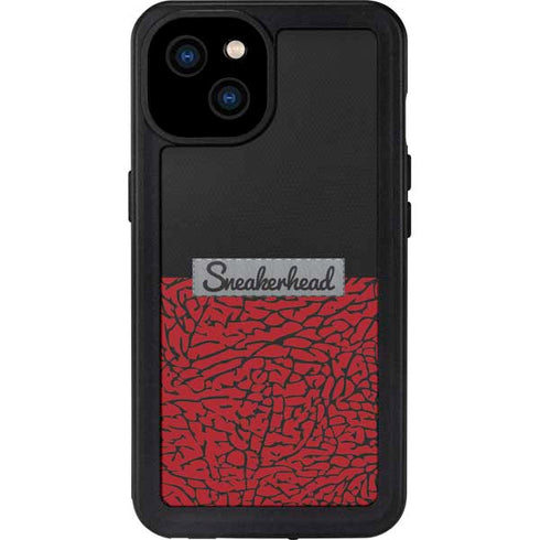 Elephant Print Red Sneakerhead iPhone 15 Plus Waterproof Case