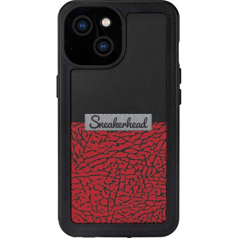 Elephant Print Red Sneakerhead iPhone 15 Waterproof Case