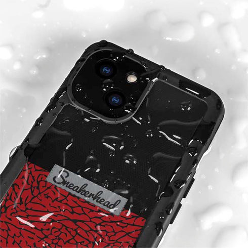 Elephant Print Red Sneakerhead iPhone 15 Waterproof Case