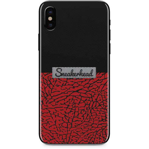 Elephant Print Red Sneakerhead iPhone XS Skin