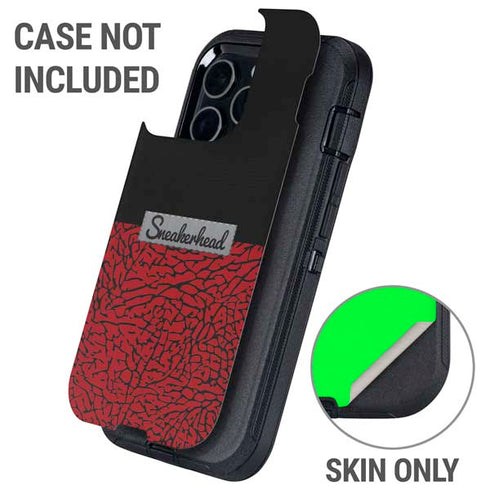 Elephant Print Red Sneakerhead Otterbox Defender iPhone Skin