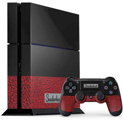 Elephant Print Red Sneakerhead PS4 Console and Controller Bundle Skin