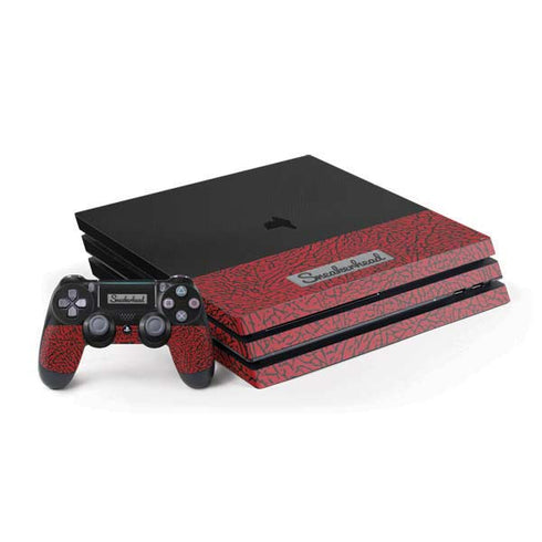 Elephant Print Red Sneakerhead PS4 Pro Bundle Skin
