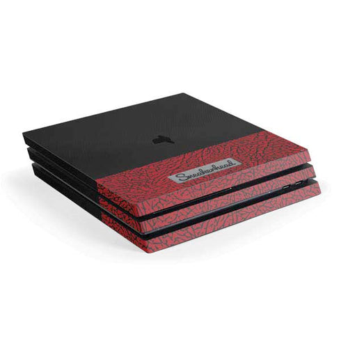 Elephant Print Red Sneakerhead PS4 Pro Console Skin