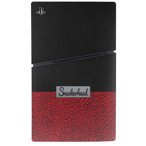 Elephant Print Red Sneakerhead PS5 Slim Disk Console Skin