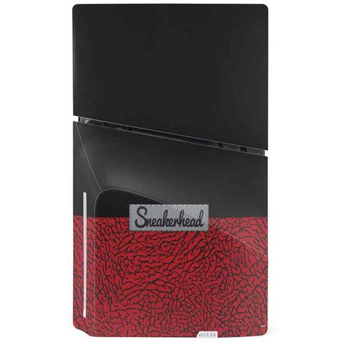 Elephant Print Red Sneakerhead PS5 Slim Disk Console Skin