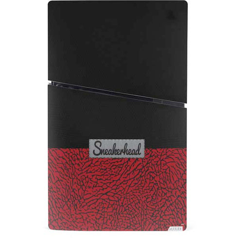 Elephant Print Red Sneakerhead PS5 Slim Digital Edition Console Skin