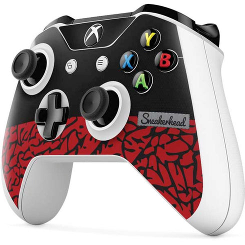 Elephant Print Red Sneakerhead Xbox One S Controller Skin