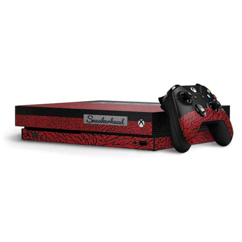 Elephant Print Red Sneakerhead Xbox One X Bundle Skin