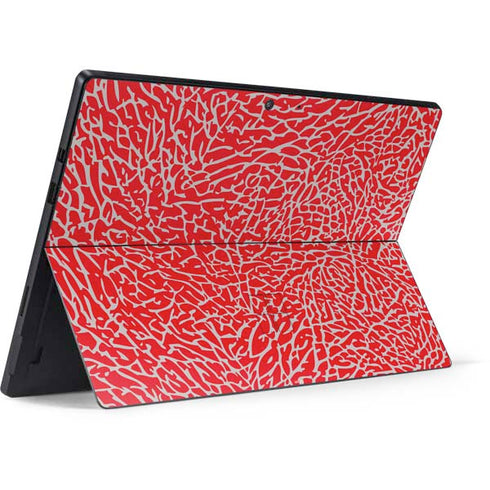 Elephant Print Red Surface Pro 7 Skin