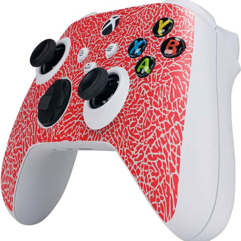 Elephant Print Red Xbox Series S Controller Skin