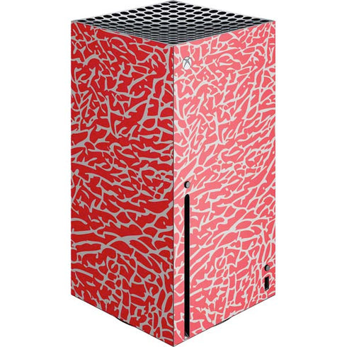 Elephant Print Red Xbox Series X Console Skin