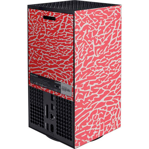 Elephant Print Red Xbox Series X Console Skin